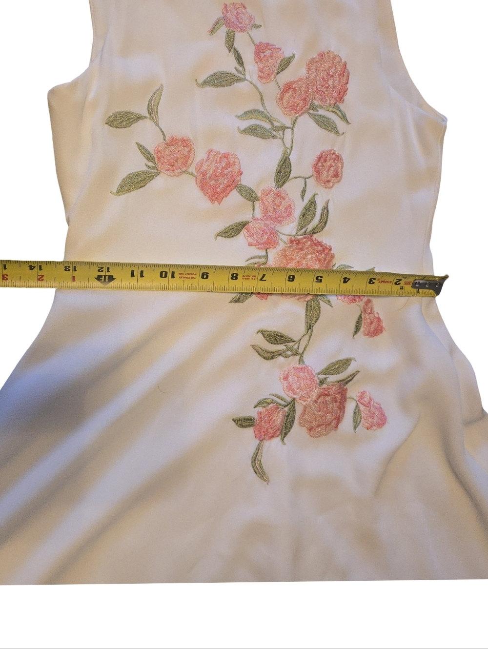 Elegant White High-Low Floral Embroidered Dress Girls Size 12 - Picture 6 of 8